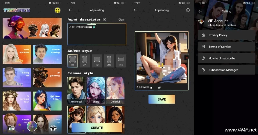 Toonpics v1.6.2 超强AI 无违禁词 解锁永久会员-免费杂货铺